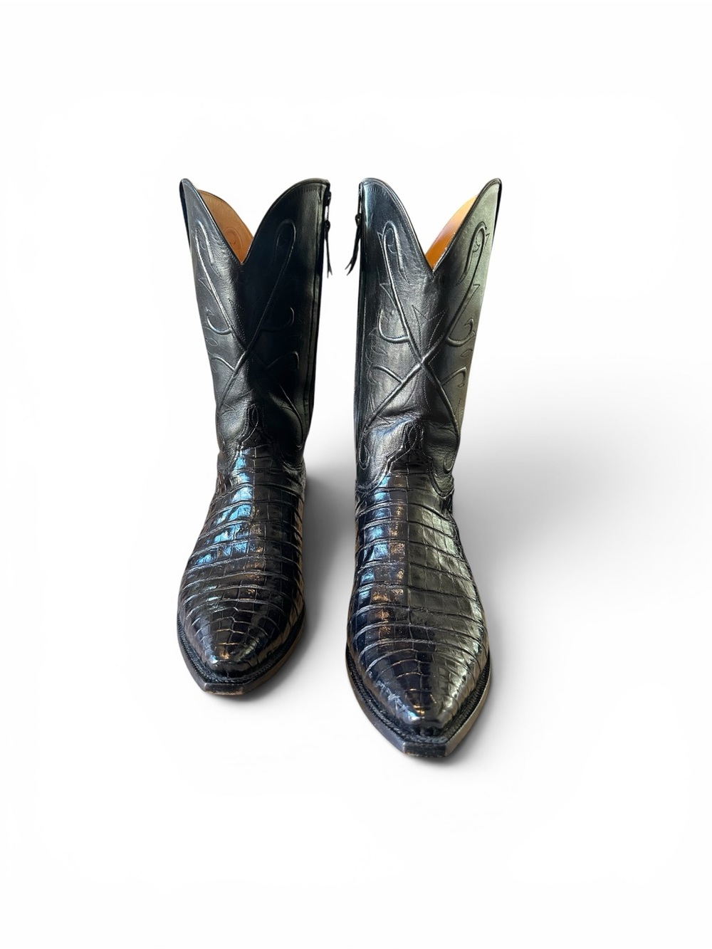 Lucchese Classics Custom Caiman Zip Cowboy Boots Men’s 11D Black w Box Bags - Picture 5 of 15